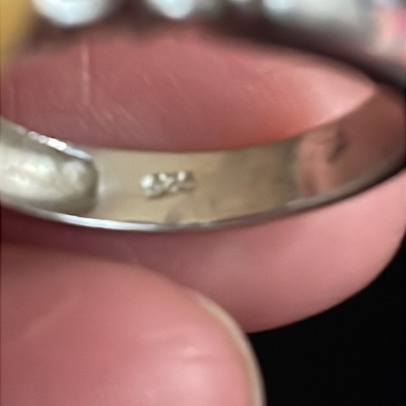 Sterling silver ring with glass stone size 6.1 - Picture 5 of 6